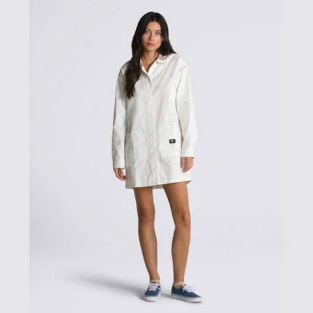 VANS White embroidered Micro Ditzy Floral Dress